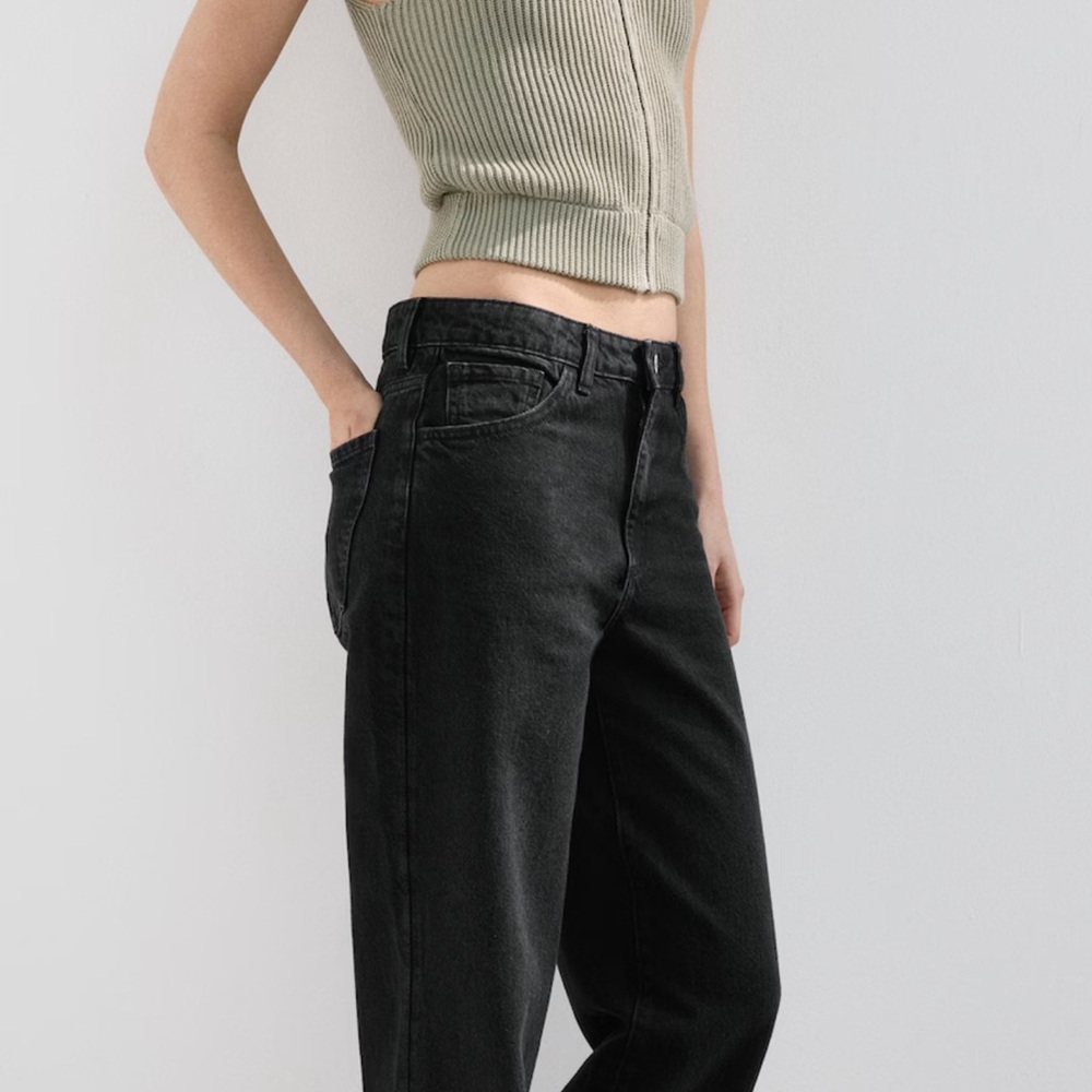 Mango Danila High-Rise Wide-Leg Black Jeans Size 12. Excellent condition - Picture 6 of 6